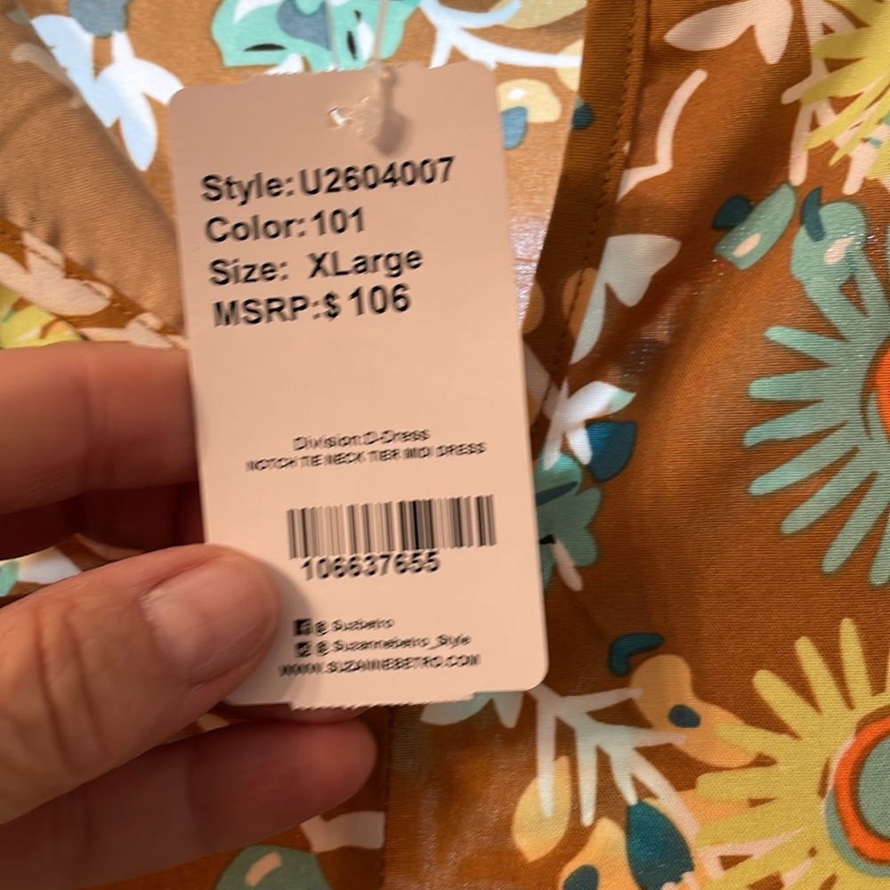 NWT Suzanne Betro dress ruffles tie front size XL - Picture 12 of 12